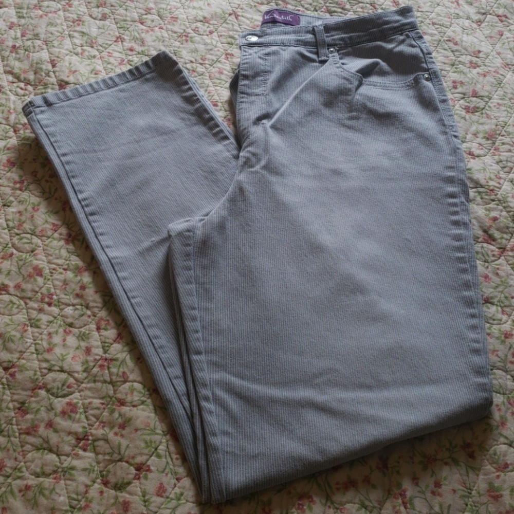 Gray & White Pinstripe Pants